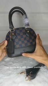 Tas Selempang Wanita Alma Mini Import Top Handle Bag Terbaru 2 Resleting Premium Korean Style