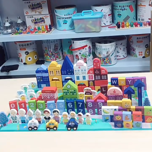 105 Pcs Wooden Assembled Building Blocks Childrens Educational Color Shape Cognitive Toys