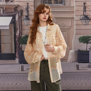 Unifree | Plaid Patchwork Loose Irregular Deconstructed Summer Korean Style Girls Blouse