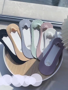 hijabinspo - Kaos Kaki Pendek Invisible Socks Anti Slip Flat Shoes Ekstra Wanita