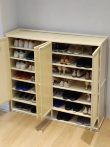 Shoe rack Shoe Cabinet Wooden Door With Cover Rattan 7 Layers Shoe Rack Bamboo Organizer