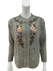 Spring Autumn Knitted Woolen Cardigan Womens Fashion Middle Aged And Elderly Style Open Front Sweater Comfortable Loose Fit