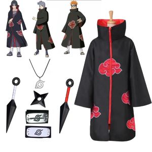 Rabbite Anime Naruto Cosplay Costume Akatsuki Cloak Naruto Uchiha Itachi Cape Anime Cosplay Costume Halloween Party Akatsuki Coat