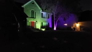Đèn Pha LED RGB Có Điều Khiển Từ Xa Chống Nước IP66 Điều Chỉnh Độ Sáng Đổi Màu Trang Trí Ngoài Trời Đèn Sân Vườn