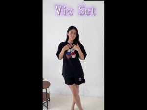Miumi Collection VIO SET Setelan Kaos Celana Perempuan One Set Wanita Setelan Korean Style