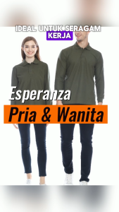 Kaos Polo Shirt Lengan Panjang Esperanza - TPJ CTN Hijau Army