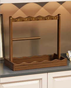 Decorative Wooden Storage Tray Key Watch Glasses Stand