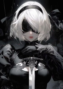 Kayou | NieR Automata Anime Oil Painting by Number Paint by Numbers for Adults Beginner Canvas Game Wall Art Home Decor Gift