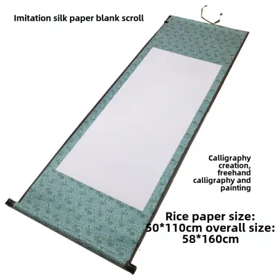 Special Offer Four Foot Blank Vertical Axis Xuan Paper Scroll for Calligraphy And Painting Faux Silk Paper Business Supplies