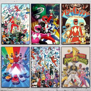 TV M-Mighty Morphin Power Rangers Poster HD Art Sticky Wall Waterproof Home Living Room Bedroom Bar Aesthetic Decoration