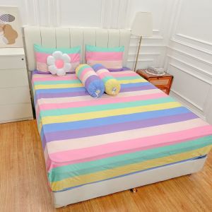 SPREI BUBBLE GUM RAINBOW UKURAN 120X200 & UK 180X200 / SPREI AESTHETIC HALUS TIDAK LUNTUR