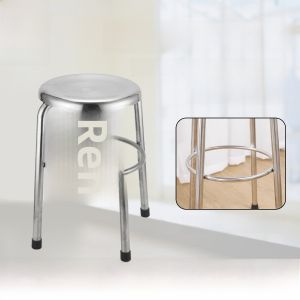Thickened 304 Stainless Steel round Stool Leisure Office Laboratory Chair High Table Small Stool Modern Simple Style CR-833