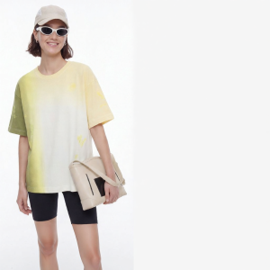 Gradient Dye Slimming Loose Womens T-Shirt