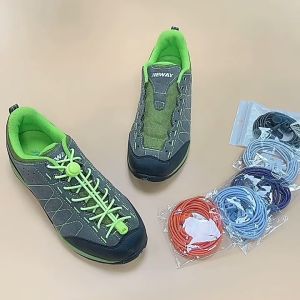 Sepasang Tali Sepatu Polos Bulat Elastis Karet Lazy Lace Lock No Tie Shoelaces INJ266