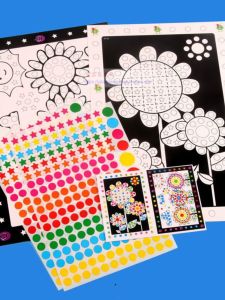 Childrens DIY Handmade Paper Decal Art Class Toy Nursery Creative Sticker Decoration Painting Eco-Friendly for Kids 3-6 Years Old