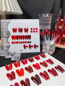 Paket AS Gel PLA Classic Dark Red Gel POlish kutek gel merah maroon marun