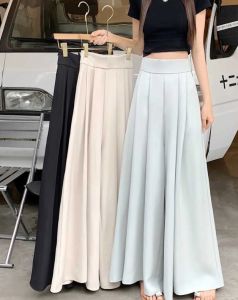 Slim High Waist Drop Large Wide Leg Trouser Casual Versatile Pants for Women