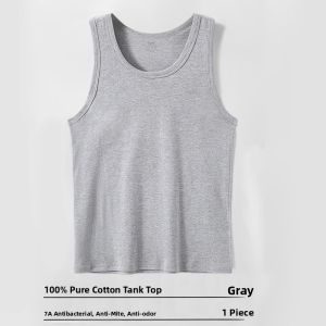 Miiow | Pure Cotton Mens Tank Top Loose Fit Sleeveless Fitness Summer Shirt Casual Comfortable Breathable Sweatshirt For Men