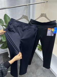 กางเกงขายาวทรงตรงผ้าไหมผสมสำหรับผู้ชาย ทรงหลวม ทรงปกติ ความยาวปานกลาง ทรงหลวม ลำลอง เหมาะสำหรับฤดูใบไม้ผลิและฤดูร้อน