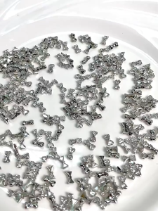 Shinycat 5pcs Love Pita Kupu-kupu Berlian Hiasan Dekorasi Kuku Mini Nail Charm Pita 3.5x7mm Bow Tie Charm