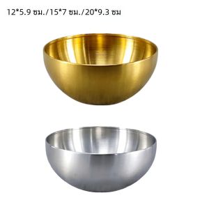 ชามใส่304ซีเรียลข้าวทำจากสเตนเลสสตีลชามใส่ไอศกรีมสองชั้นชามผสมฉนวนกันความร้อนทำจากโลหะหนา