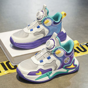 Boys Basketball Shoes Sports Running Sneakers No-Tie Laces Big Kids Spring Boys Students DMREE Brand Rubber Bottom Anti-Slip