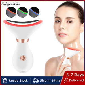 Hengfa Lina 3 Colors Microcurrent Neck Massager Skin Care Red Light Therapy Neck Lift Massage Beauty Hot Compress Anti Aging Wrinkle Reduce