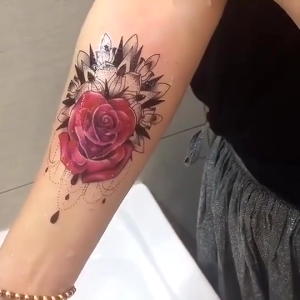 1 Sheet 3D Watercolor Flower Peony Butterfly Temporary Tattoo Sticker Waterproof Beach Tattoo for Women Girls Arm Leg Tattoo Sticker
