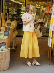 INMAN | Floral Pleated High-Waisted A-Line Skirt