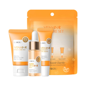 Bộ Dưỡng Da Vitamin C 3 Món Dành Cho Nữ - Serum Dưỡng Ẩm Săn Chắc Làm Sáng Da Kem Dưỡng Mắt & Kem Dưỡng Ẩm Mặt Bộ Chăm Sóc Da Mặt