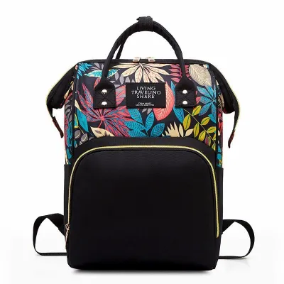 Batik Floral Anti-theft Mummy Diaper Bag Fashion Nylon Multifunctional Backpack