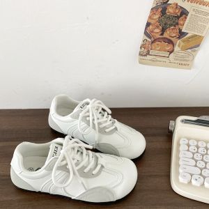 Uncle Xi Original Niche Design Deshi White Shoes Womens Wild Flats Puff Board Shoes Argan Sports Casual Shoes