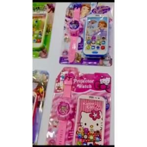 Music Toy Phone For Kids Spiderman Projection Watch Gift For Kids