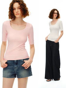 PSO Brand | Modal Fitted Short-sleeve T-shirt 5/6 Sleeve