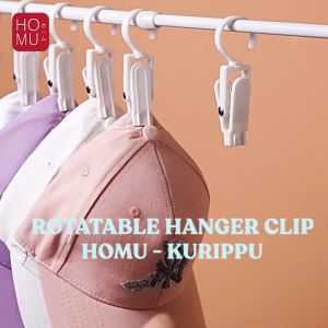 HOMU KURIPPU Rotatable Hanger Clip Gantungan Jepitan Model Jepit Serbaguna Topi Baju Gorden