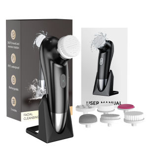 แปรงทำความสะอาดผิวหน้าไฟฟ้า เครื่องขัดผิวหน้าแบบชาร์จไฟได้ IPX67 กันน้ำ เครื่องทำความสะอาดแบบหมุนได้ เครื่องนวดและเครื่องมือทำความสะอาดอย่างล้ำลึก