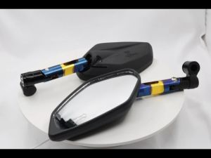 Motorcycle Side Mirror 2tone CNC Short Stem Universal Side Mirror Made IN Thailand