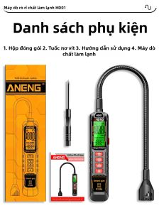 ANENG | Máy Kiểm Tra PPM Kỹ Thuật Số ANENG HD01 Máy Dò Môi Chất Lạnh Có Độ Nhạy Cao Cho R22 R32 R134a 0-1000 PPM Phát Hiện Khí Đa Chức Năng Với Màn Hình LCD