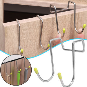 Stainless Steel Double S Shape Hook Cabinet Door Clothes Hanger Kitchen Bathroom Storage Hanging Holder