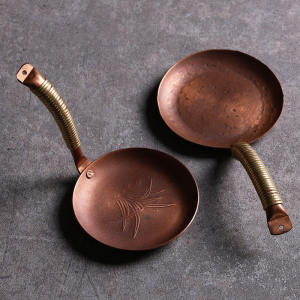 High-End Pure Copper Tea Set Accessories Wok-style Tea Roaster Retro Incense Burner Gongfu Tea Tools Purple Copper Tea Caddy