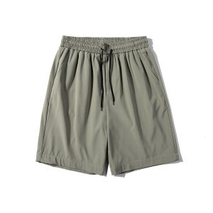 Deep Grey Ice Silk Quick Dry Mens Sport Shorts Summer American Style Fitness Running Pants Youth Casual Straight Leg Trousers