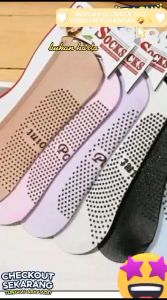 HANAFIHSHOP - Kaos Kaki Tapak Anti Licin Warna Cream Bahan Lembut Seperti Stocking Street Kaos Kaki Anti Slip Cewe Cowok Invisible Socks Dengan Anti Slip Telapak Bawah