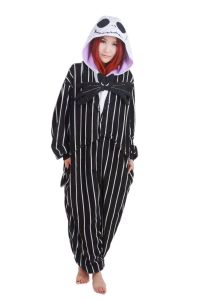 Fall and Winter Wansheng Ghost Festival The Nightmare Before Christmas Jack Skull One-Piece Pajamas Home Wear Cartoon Anime Men and Women