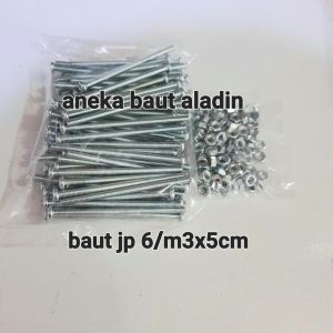 baut dan mur 6/m3x5cm obeng isi 50set