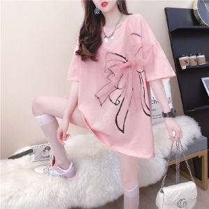 เสื้อยืดแขนสั้นผ้าฝ้ายลายผีเสื้อสไตล์เกาหลี ทรงหลวม สำหรับผู้หญิง ดีไซน์เก๋ไก๋ แขนสั้น ผ้าตาข่าย ทรงหลวม แขนสั้น ทรงหลวม