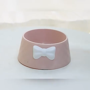 V-0034 PP Bowknot Diamond Pattern Pet Bowl