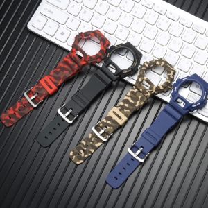 Resin Strap Watch Case Set For Casio G-SHOCK DW6900 DW6600 DW6930 Mens Womens Band Camo Bracelet Watch Accessories