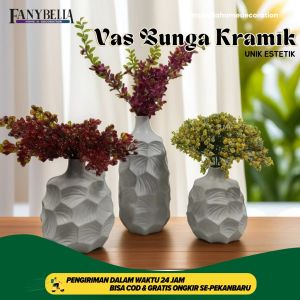 Vas bunga keramik Putih Import Dekorasi Rumah