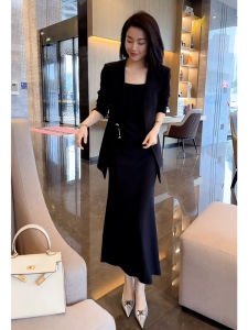 SHANGSHA | Salt Style Powerful Aura Elegant Black Suit Vest & Dress