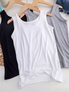 Summer Thin Classic Solid Color Modal round Neck Sleeveless Womens Inner Wear Tank Top Simple Versatile Base Layer Top